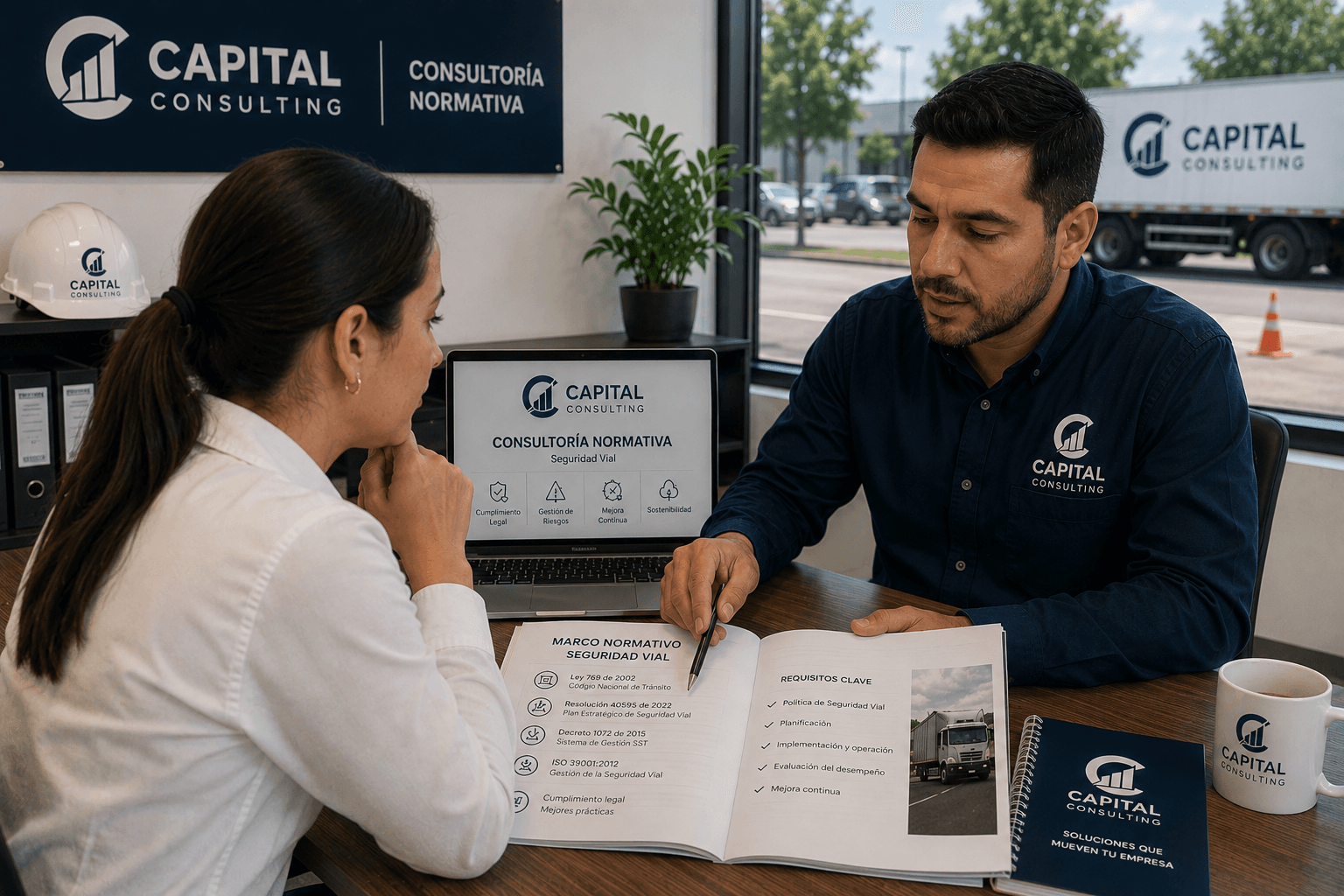 Sesión de consultoría normativa en seguridad vial de Capital Consulting