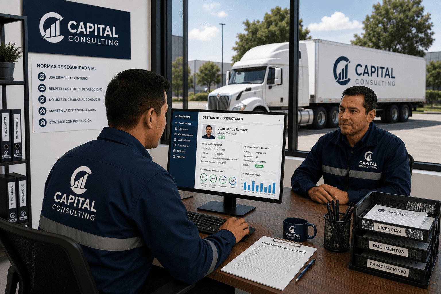 Dashboard de gestión de conductores de Capital Consulting