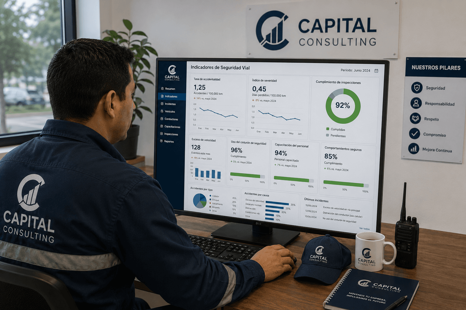 Tablero de indicadores de seguridad vial de Capital Consulting