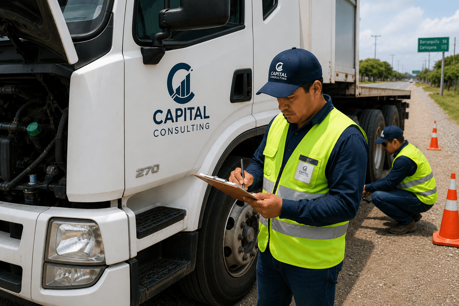 Inspección de vehículos de carga realizada por Capital Consulting